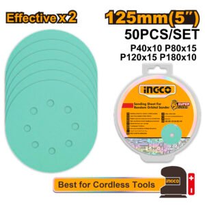 JUEGO DE HOJAS DE LIJA PARA LIJADORA ROTO ORBITAL 5"