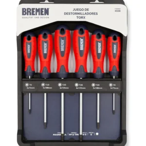 TORX: JGO Destornilladores x 6 Pzs (6-8-10-20-25-30) BREMEN®