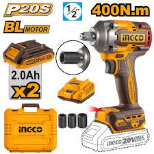 Llave de Impacto Inalámbrica 20V 1/2" 400Nm INGCO