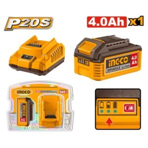  Kit Cargador Inteligente y Batería 4.0Ah 20V INGCO